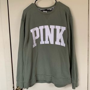 VS PINK olive crew neck tee
